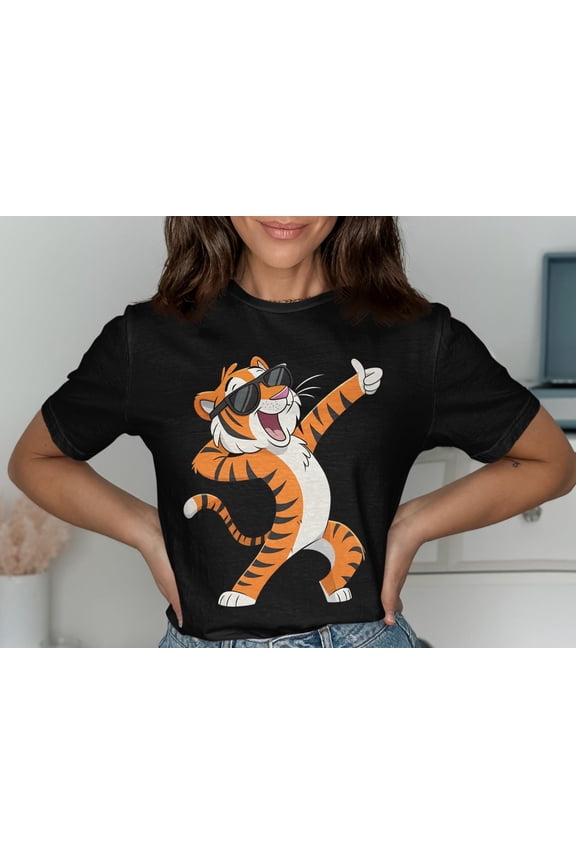 Dabbing Tiger T Shirt Cool Tiger Graphic T Shirt Fun Animal Tee Popular Tee