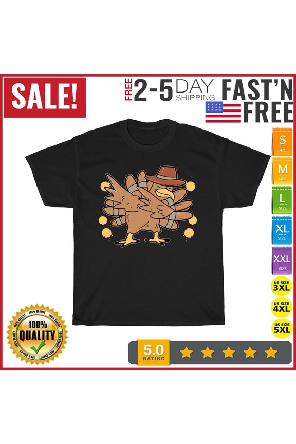 Dabbing Turkey Gobble Thanksgiving Day Pumpkin Pie Vintage T Shirt Men Women NEW