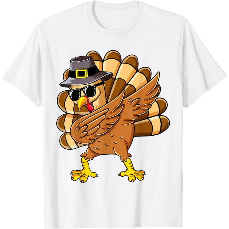 Funny Thanksgiving Dabbing Pilgrim & Turkey Dab T-Shirt Funny Thanksgiving Dabbing Pilgrim & Turkey Dab T-Shirt