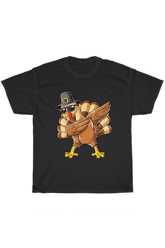 Dabbing Turkey Thanksgiving Day Pilgrim Dab Dance T-Shirt Unisex Funny Tee Gift
