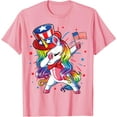 thumbnail image 1 of Dabbing Unicorn 4 July Uncle Sam American Unisex T-Shirt for Men Women Kids Toddler,Light Pink Color,Size 2T, 1 of 5