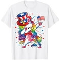 thumbnail image 1 of Dabbing Unicorn 4 July Uncle Sam American Unisex T-Shirt for Men Women Kids Toddler, 1 of 5