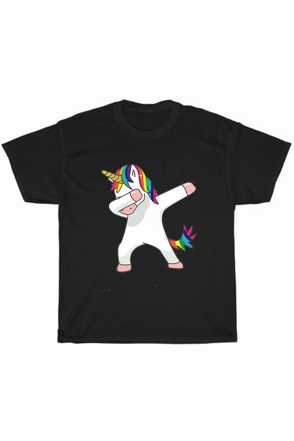 Dabbing Unicorn Cute Dance Fantasy Pastel Lover Magical Retro Graphic Unisex T-Shirt, up to size 5XL