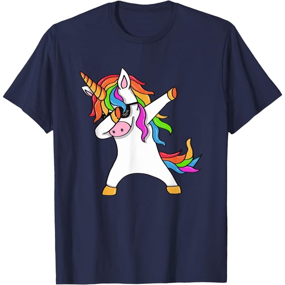 Dabbing Unicorn Dab Gift Family Unisex T-Shirt for Men Women Kids Toddler,Navy Color,Size L