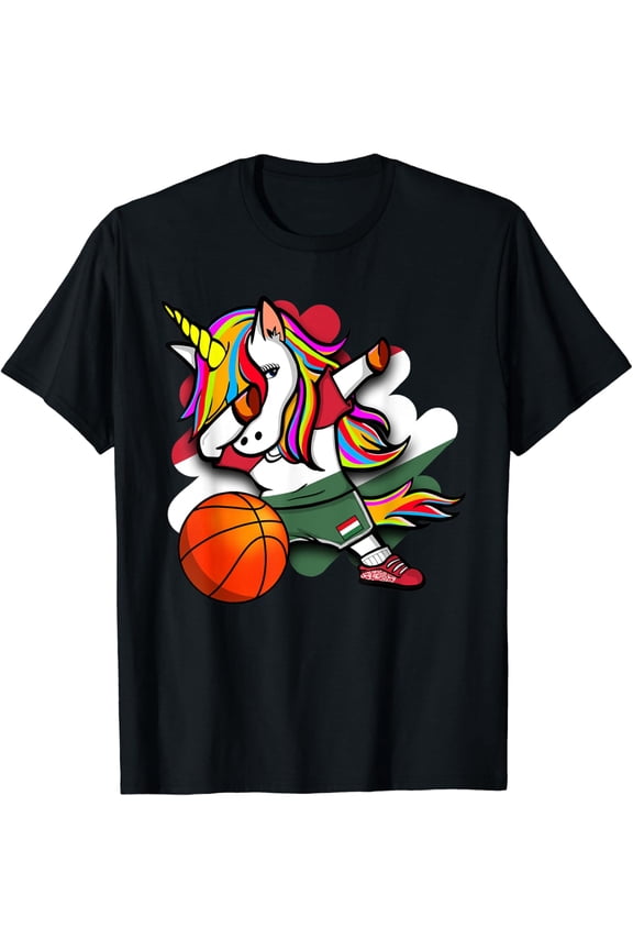 Dabbing Unicorn Hungary Basketball Fans Jersey Sports Lovers T-Shirt Unisex Full Size S-5XL
