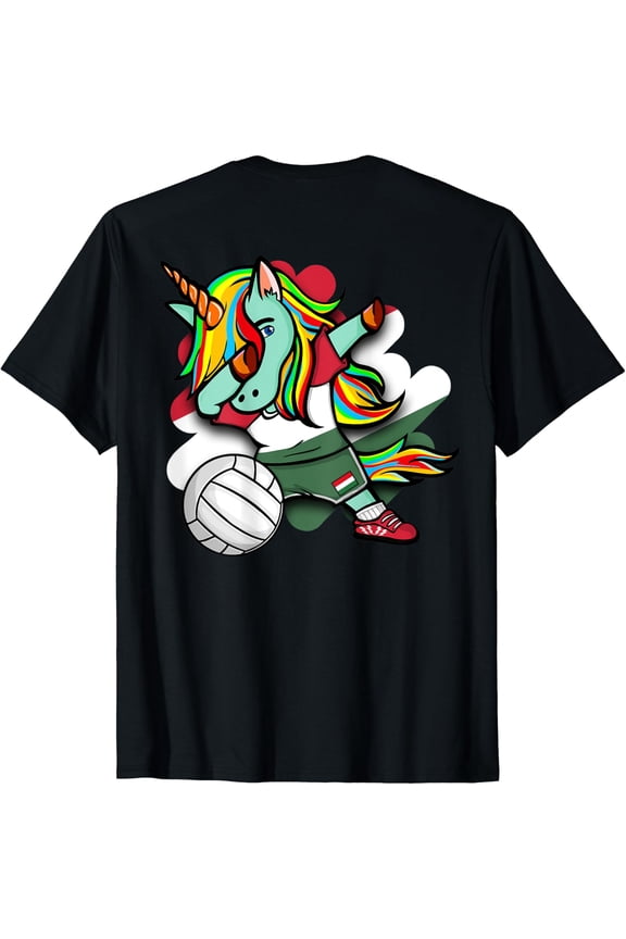 Dabbing Unicorn Hungary Volleyball Fans Jersey Sports Lovers T-Shirt Unisex Full Size S-5XL