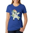 thumbnail image 1 of Dabbing Unicorn Juniors Soft Heather T Shirt Heather Royal SM, 1 of 1