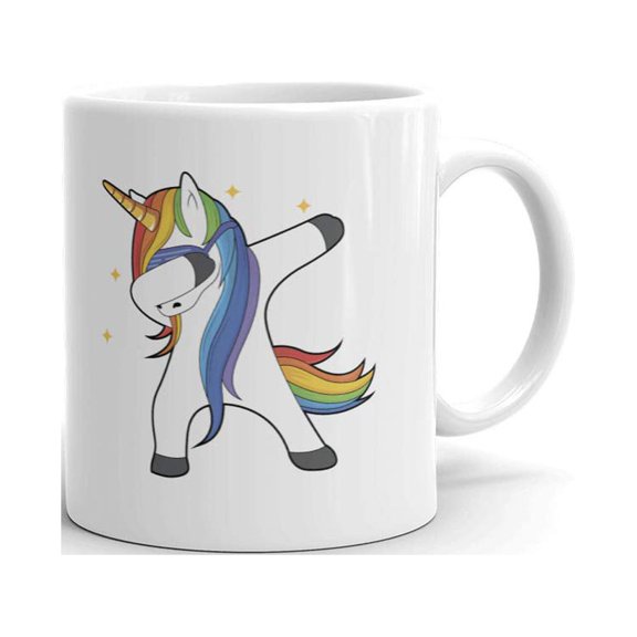 Dabbing Unicorn Meme Dance Funny Coffee Tea Ceramic Mug Office Work Cup Gift 11 Oz