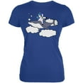 thumbnail image 1 of Dabbing Unicorn Riding Shark In The Sky Juniors Soft T Shirt Royal MD, 1 of 1