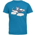 thumbnail image 1 of Dabbing Unicorn Riding Shark In The Sky Mens T Shirt Sapphire SM, 1 of 1