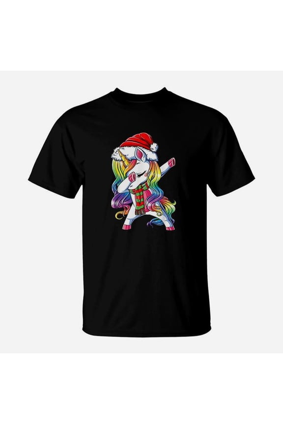Dabbing Unicorn Santa Christmas Girls Women Xmas Dab TShirt