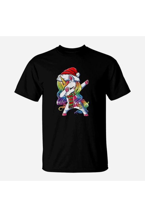 Dabbing Unicorn Santa Christmas TShirt