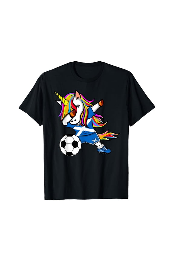 Dabbing Unicorn Scotland Soccer Jersey Scottish Football T-Shirt