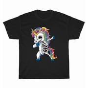 Dabbing Unicorn Skeleton Girls Dab Dance T-Shirt Unisex Tee Gift