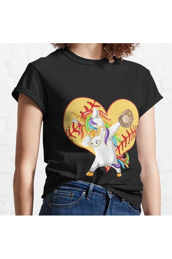 Dabbing Unicorn Softball Classic T-shirt
