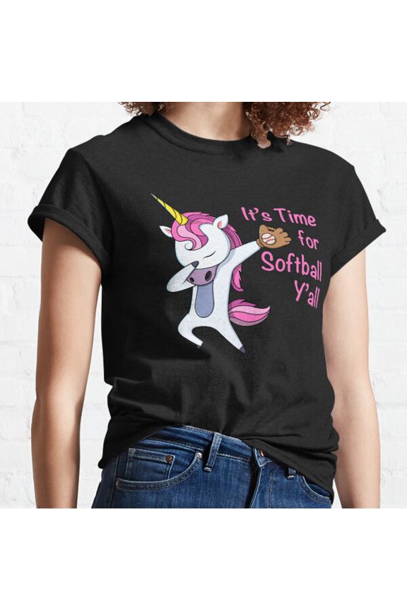Dabbing Unicorn Softball Design Classic T-shirt