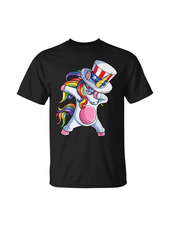 Dabbing Unicorn Uncle Sam T 4Th Of July Kids Girls Boy Unisex TShirt