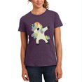 thumbnail image 1 of Dabbing Unicorn Womens Soft Heather T Shirt Heathered Eggplant X-LG, 1 of 1