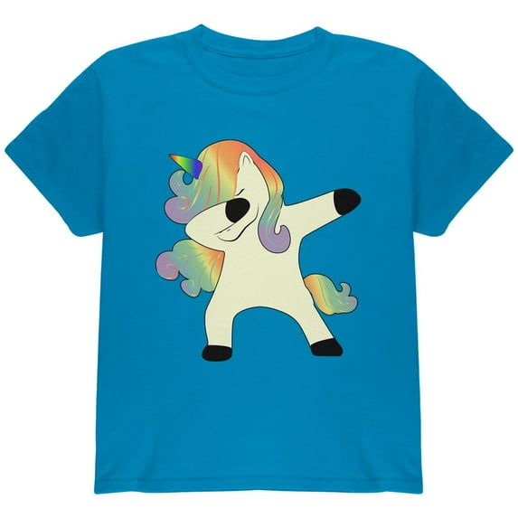 Dabbing Unicorn Youth T Shirt Sapphire YSM
