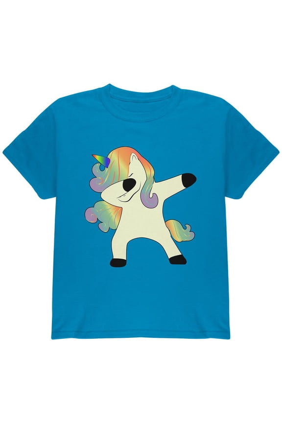 Dabbing Unicorn Youth T Shirt Sapphire YSM