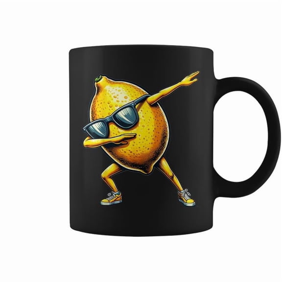 Dabbing Yellow Lemon Lemon With Lemon Motif Coffee Mugs