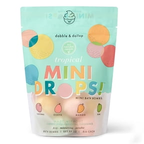 Dabble and Dollop Mini Bath Bombs - Tropical Variety, Set of 12