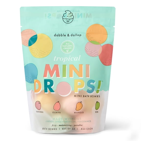 Dabble & Dollop Mini Bath Bombs - Tropical - 12 Count