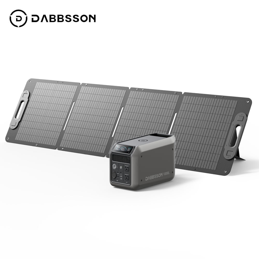 Dabbsson 1000L Portable Power Station with 120W Solar Panel, 1008Wh LiFePO4 (LFP) Battery, 1200W AC Output, Solar Generator for Home Backup, Camping&RV
