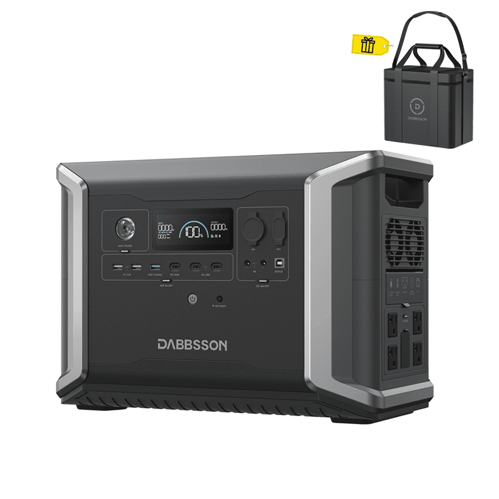 Dabbsson 2330Wh 2200W Power Station DBS2300 Solar Generator, EPS 15ms, AC Outputs x4 Surge 4400W, Solar Input 800W, 4500 cycles to 80% capacity, for Emergency Battery Backup, Outdoors