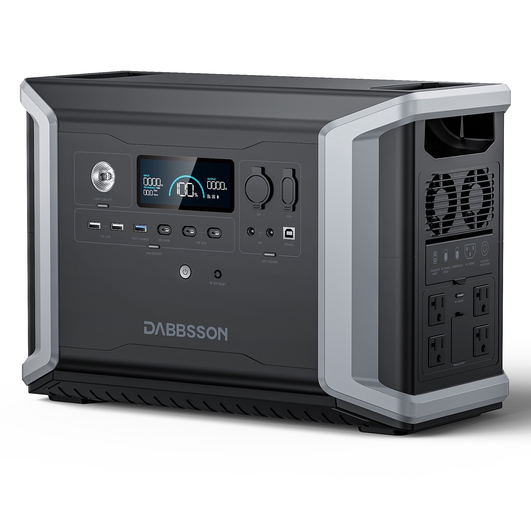DABBSSON DBS2300Plus 2330Wh Portable Power Station 4 2200W AC Outlets EPS Solar Generator for Emergency Backup, Camping
