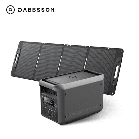 Dabbsson 3000L Portable Power Station with 210W Solar Panel, 3072Wh Capacity Solar Generator, 3000W AC Output for Outdoor Camping,Home Backup,Emergency,RV,off-Grid