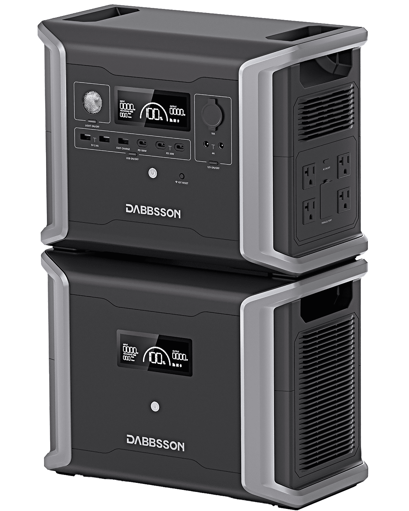 DABBSSON DBS1300+DBS1700B 3030Wh Power Station Solar Generator (Surge 2400W) with Extra Battery for Camping, Home Backup, Road Trip