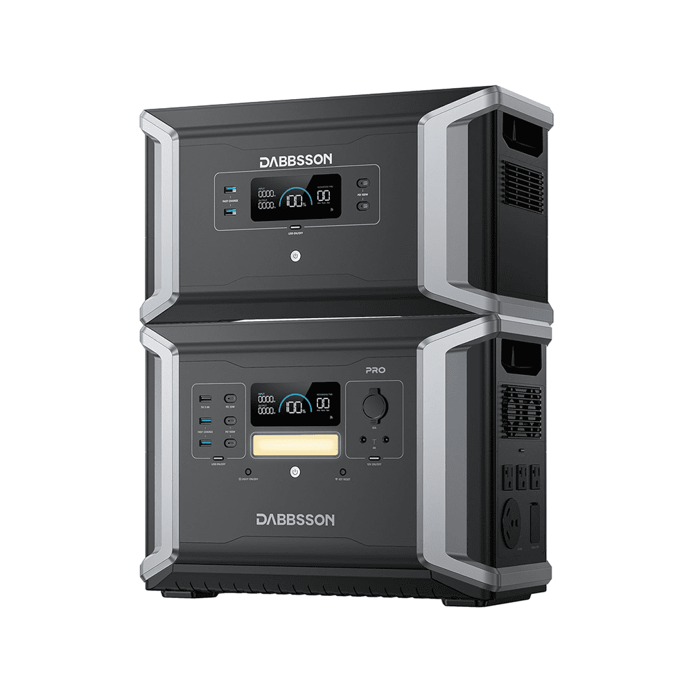 Dabbsson 3532Wh Power Station DBS1400Pro with Expandable Battery DBS2100B, 3600W in Power-Boost mode,  LiFePO4 Battery Solar Generator, for Camping, Hiking, Home Backup
