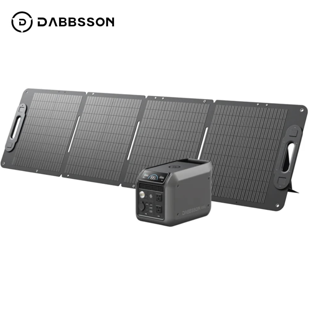 Dabbsson 600L Portable Power Station with 120W Solar Panel, 768Wh LFP Battery, 600W Solar Generator for Outdoor Camping,Home Use,RV
