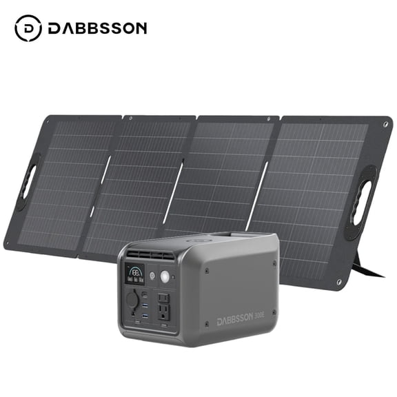 Dabbsson Portable Power Station 298Wh 300W,LiFePO4 Battery,with 120W Solar Panel,for Camping Travel Emergency