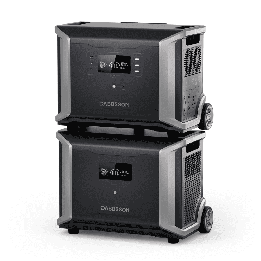Dabbsson 8750Wh Power Station DBS3500 with Expandable Battery DBS5300B, 3600W (Surge 7200W) AC Output x5, Solar Input 2400W, EPS 15ms for Home Backup, Power Outage