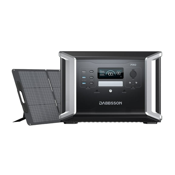Dabbsson 1382Wh Solar Generator DBS1400 Pro with 210W Solar Panel, 2400W LFP(LiFePO4) Battery, Fast Charging, for Home Backup Power, Camping & RVs
