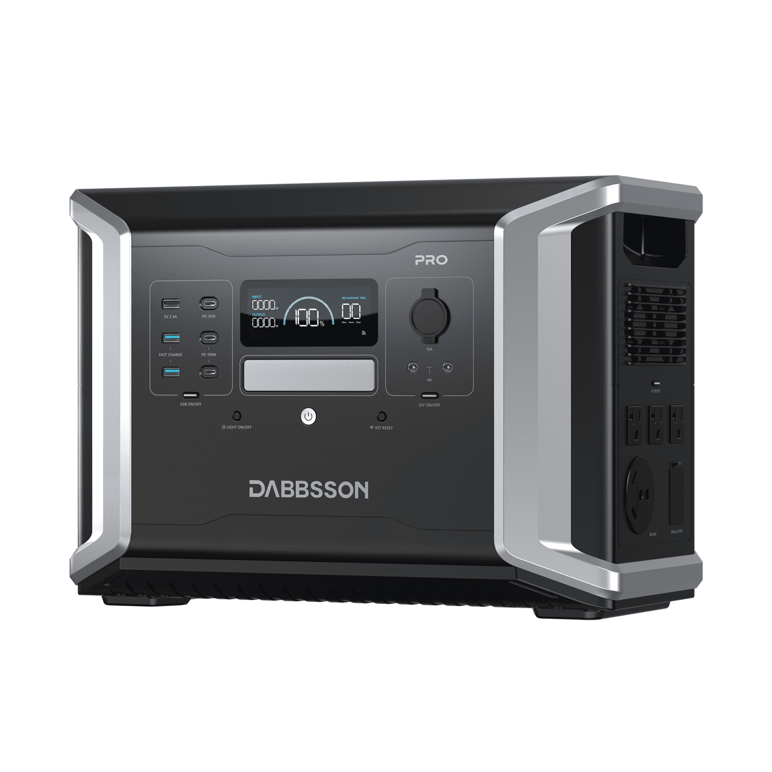 Dabbsson DBS1400Pro 1382Wh/2400W Power Station Portable LiFePO4 Battery Solar Generator AC input 1800W for Camping Emergency Home Backup