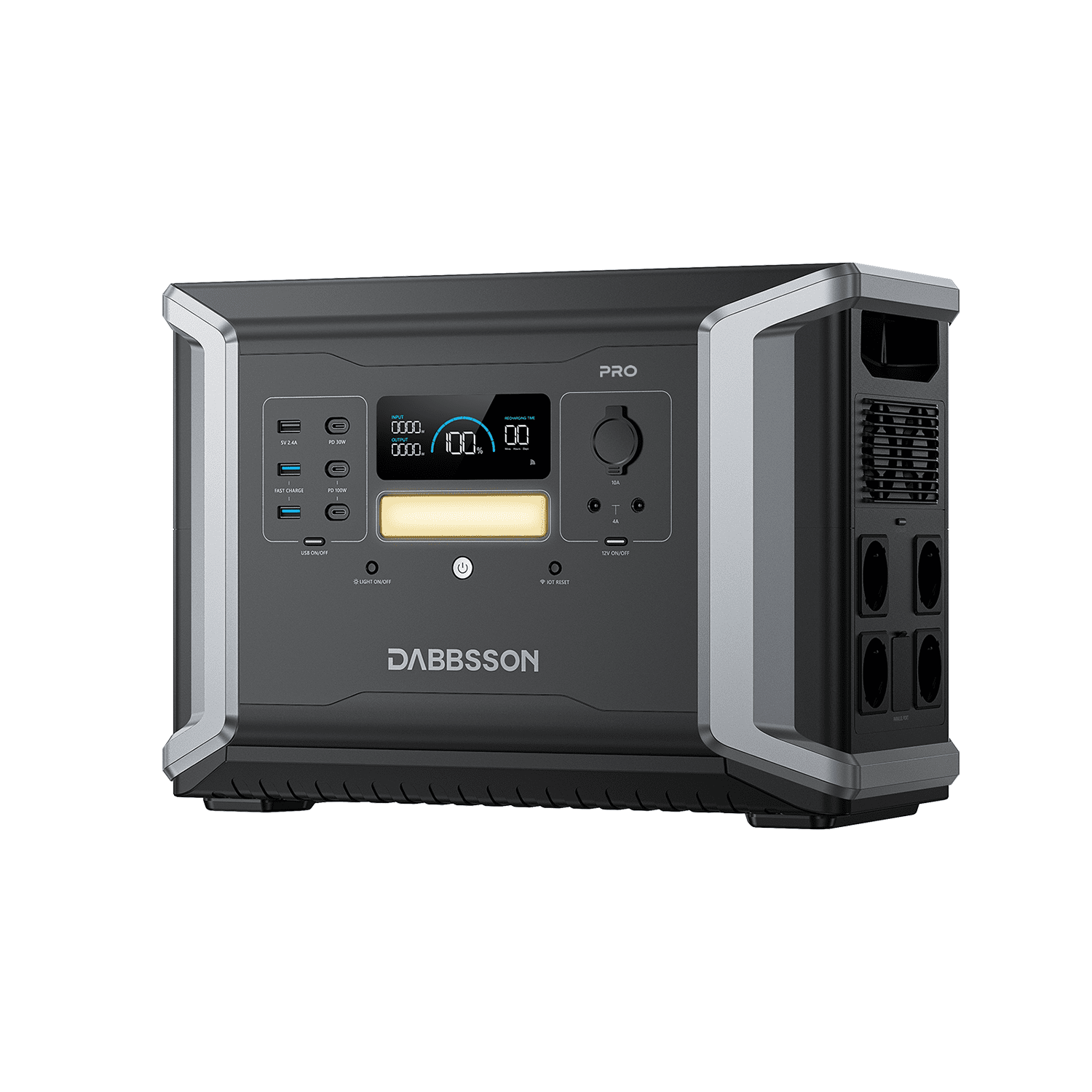 Dabbsson DBS2100Pro 2150Wh 2400W Power Station Solar Generator Semi-Solid LiFePO4 Battery 4xAC 4800W Surge for Home Backup