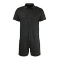 thumbnail image 1 of Danhjin Black Men's Romper Work Wear Short Sleeve Leisure Tight Rompers Jumpsuits with Chest Pockets, 1 of 3