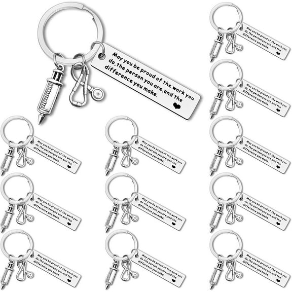 Dabihu 12 Pieces Appreciation Keychain Set - Nurse Thank You Gift for Week, Practitioner, Student Graduation, Medical Assistant - Coworker Going Away Retirement Gift
