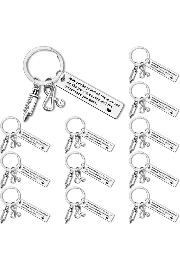 Dabihu 12 Pieces Appreciation Keychain Set - Nurse Thank You Gift for Week, Practitioner, Student Graduation, Medical Assistant - Coworker Going Away Retirement Gift