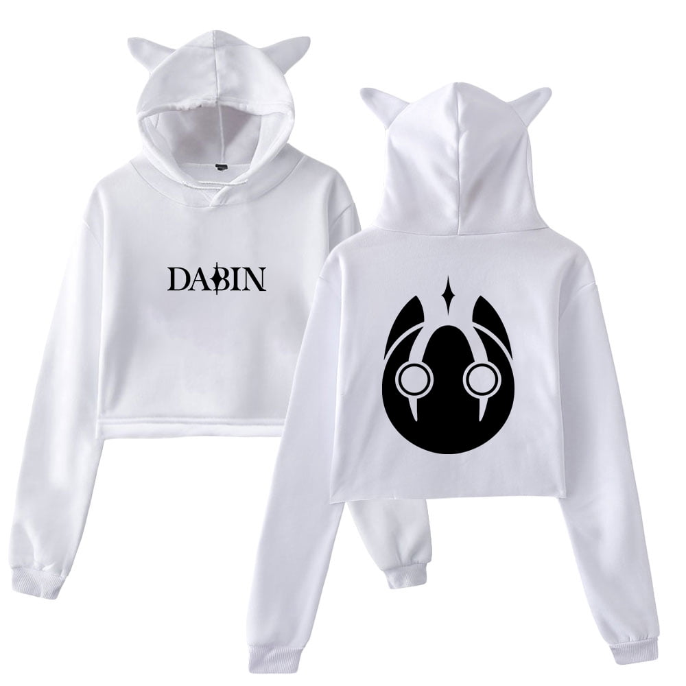 Dabin DJ Merch Pullover Female Cat Ears Hoodie Long Sleeve Crop Top ...