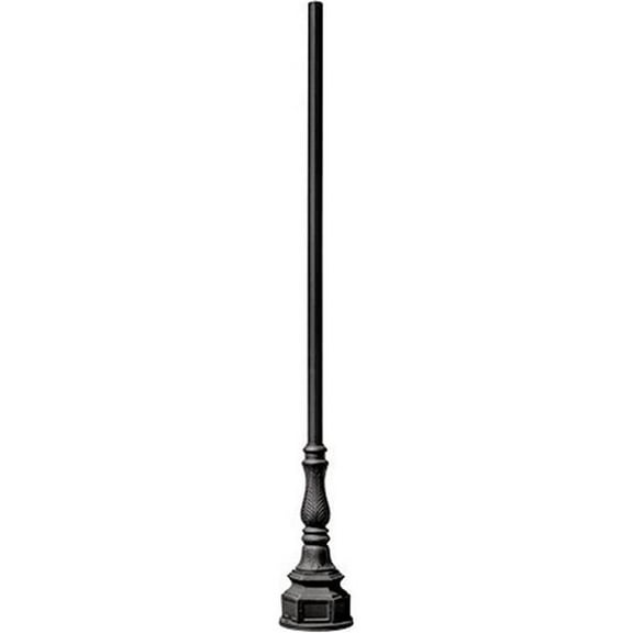Dabmar Lighting PT-10-BS02-B 10 ft. Cast Aluminium Fluted Pole Plus Decorative Base, Black