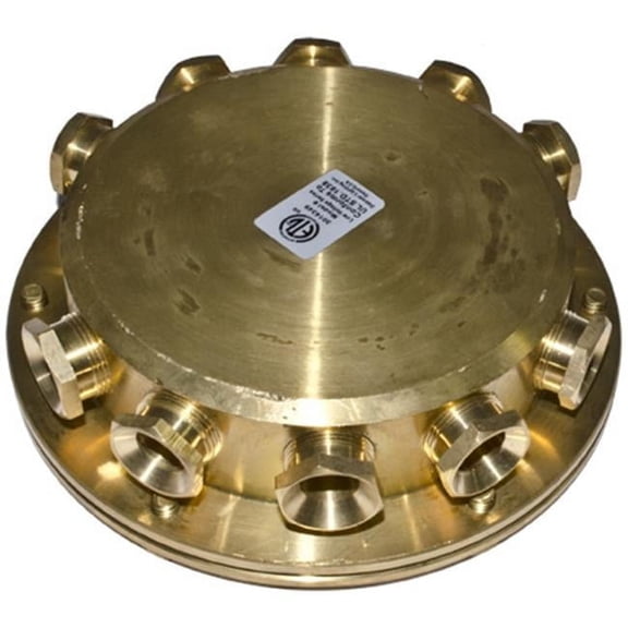 Dabmar Lighting 10Ways Underwater Junction Box, Brass - 1.58 x 5.50 x 5.50 in.