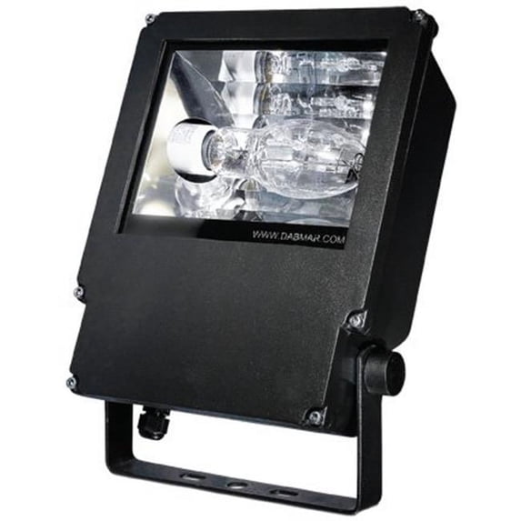 Dabmar Lighting DF6581-B 12.90 x 9 x 3.50 in. 120 V 50 watts Powder Coated Cast Aluminum Medium HID Flood Fixture Light with High Pressure Sodium Lamp, Black