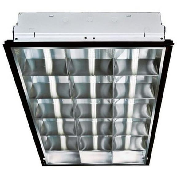 Dabmar Lighting DC4050-L54-41K-W 120V-277V 2-Pin 3X LED 18W 41K Steel Lay-In 3 Lamp Ceiling Light Fixture, White