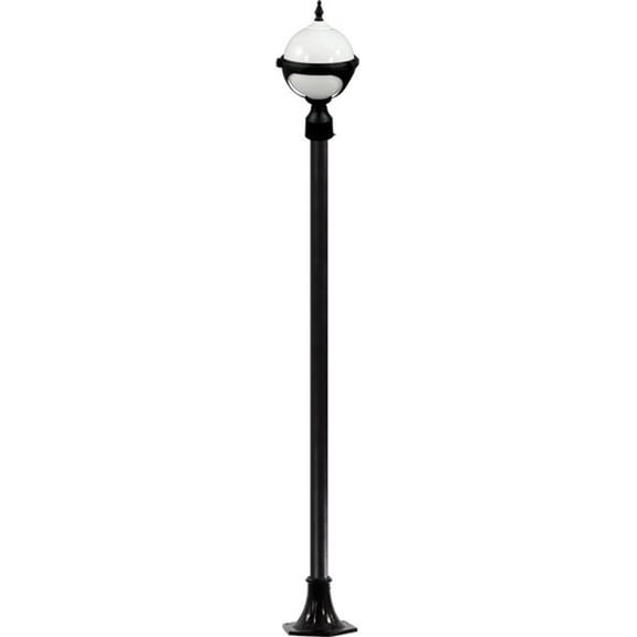 Dabmar Lighting GM9721-L18-65K-B 120V-277V E26 LED 18W 65K Cast Aluminium 1 Post Top Light Fixture Pole Plus Base, Black