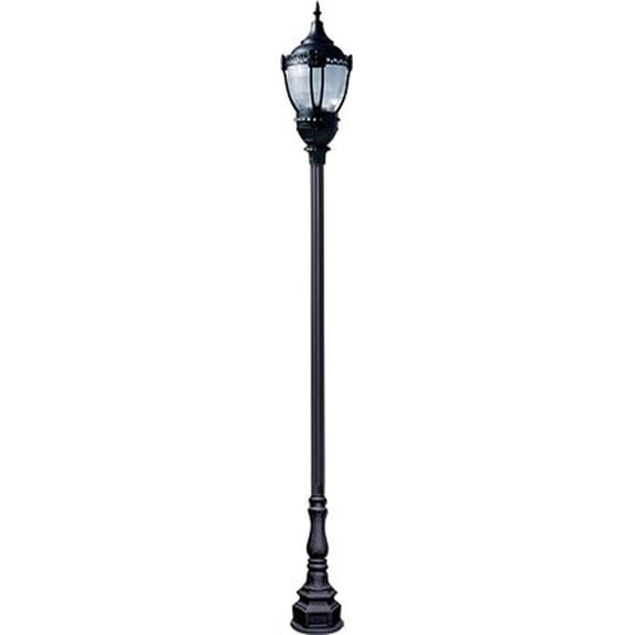 Dabmar Lighting GM8951-L120-41K-B 120V-277V E39 2X LED 54W 30K Cast Aluminium 2 Post Top Light Fixture Pole Plus Base, Black