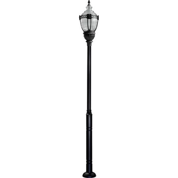 Dabmar Lighting GM6601-L54-30K-B 120V-277V E39 LED 54W 30K Cast Aluminium 1 Post Top Light Fixture Pole Plus Base, Black